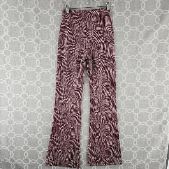 Urban Outfitters High Rise Pattern Flare Leg Sweater Pants Women's S/P - Picture 2 of 8